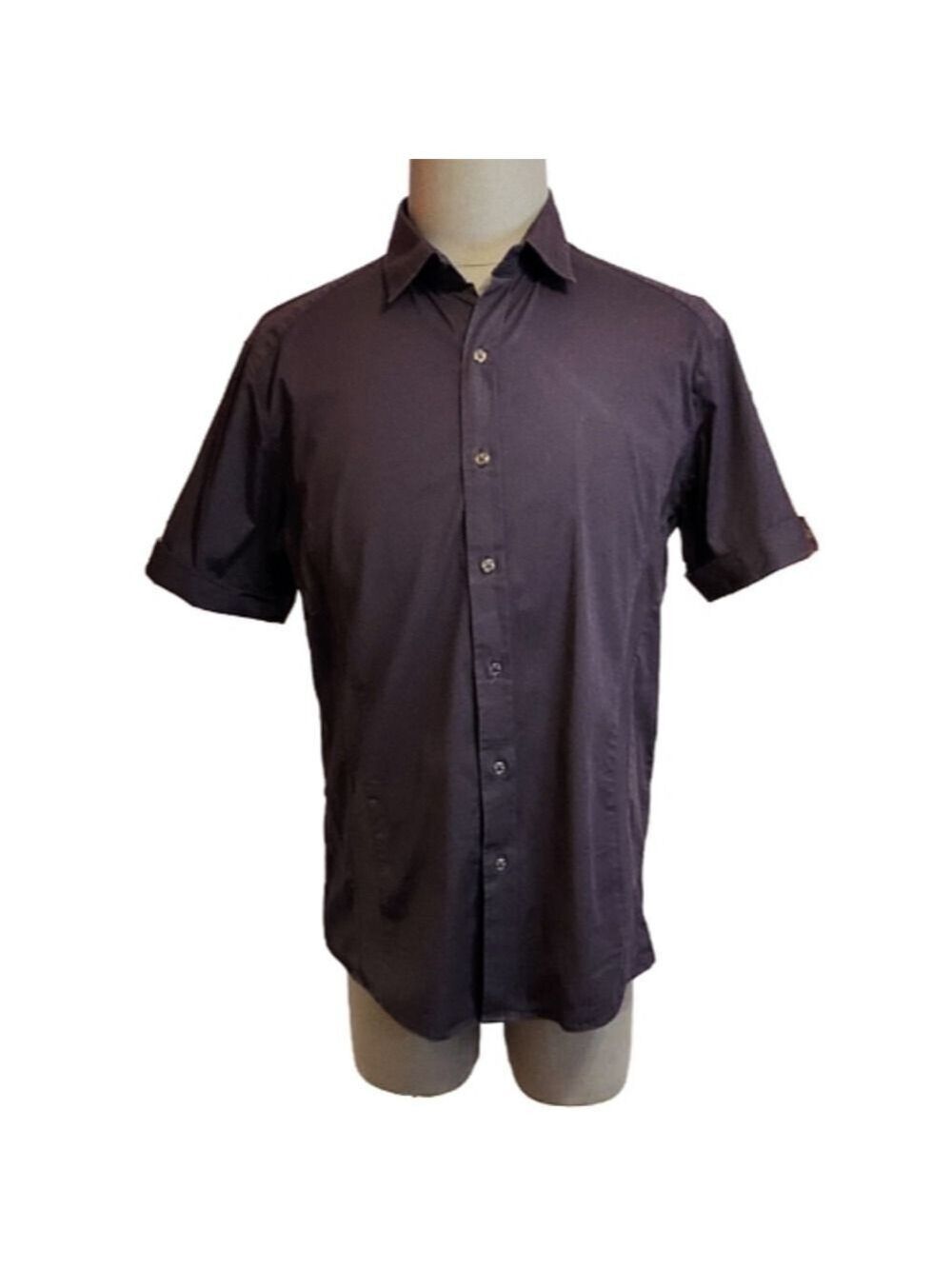 7 Diamonds Navy Short Sleeve Dress Shirt Extra Large